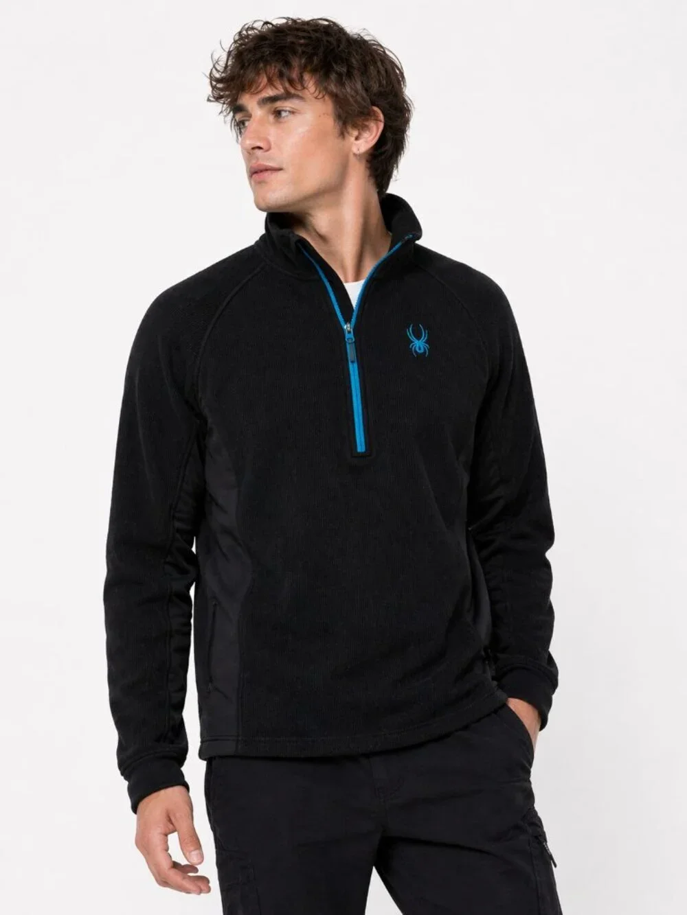 SPYDER Outbound Half Zip Pullover Sweater Jacket Black Large
